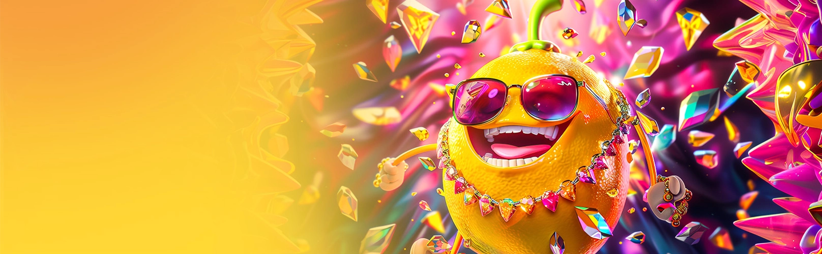 fatfruitz casino promotional image with colourful gaming background